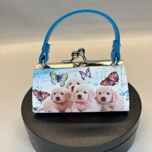 Mini Coin Purse TikTok Lipstick Kiss Clasp Puppy Butterfly Print Small Bag